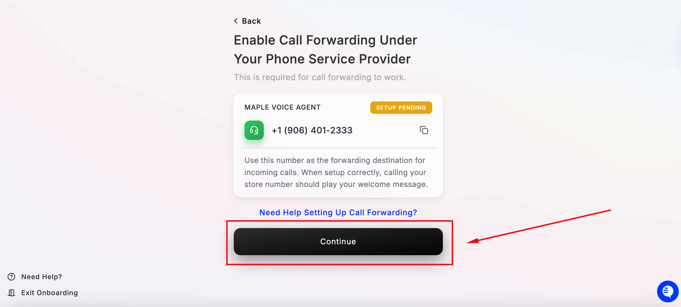 Enable Call Forwarding