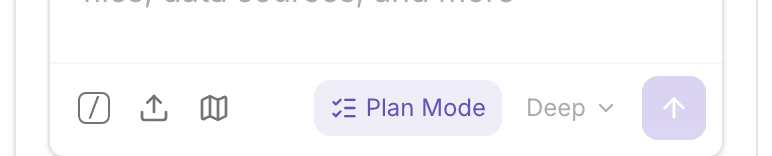 The Plan mode toggle in the chat input row, next to the reasoning level and send button