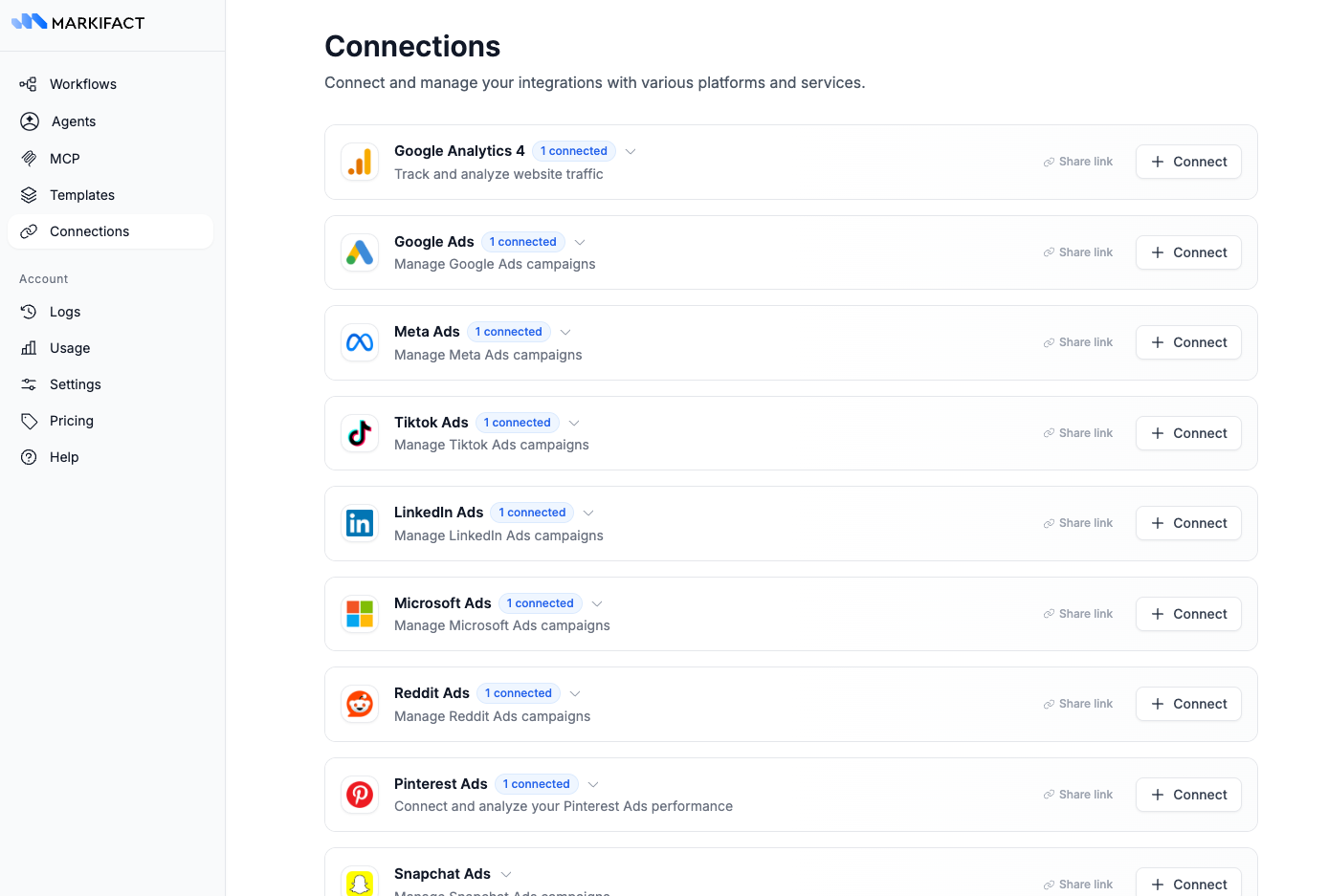 Connections Page