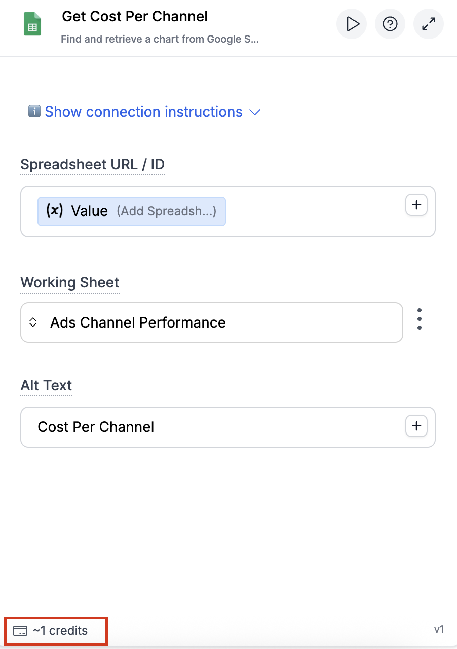 Node Credit Estimate Screenshot