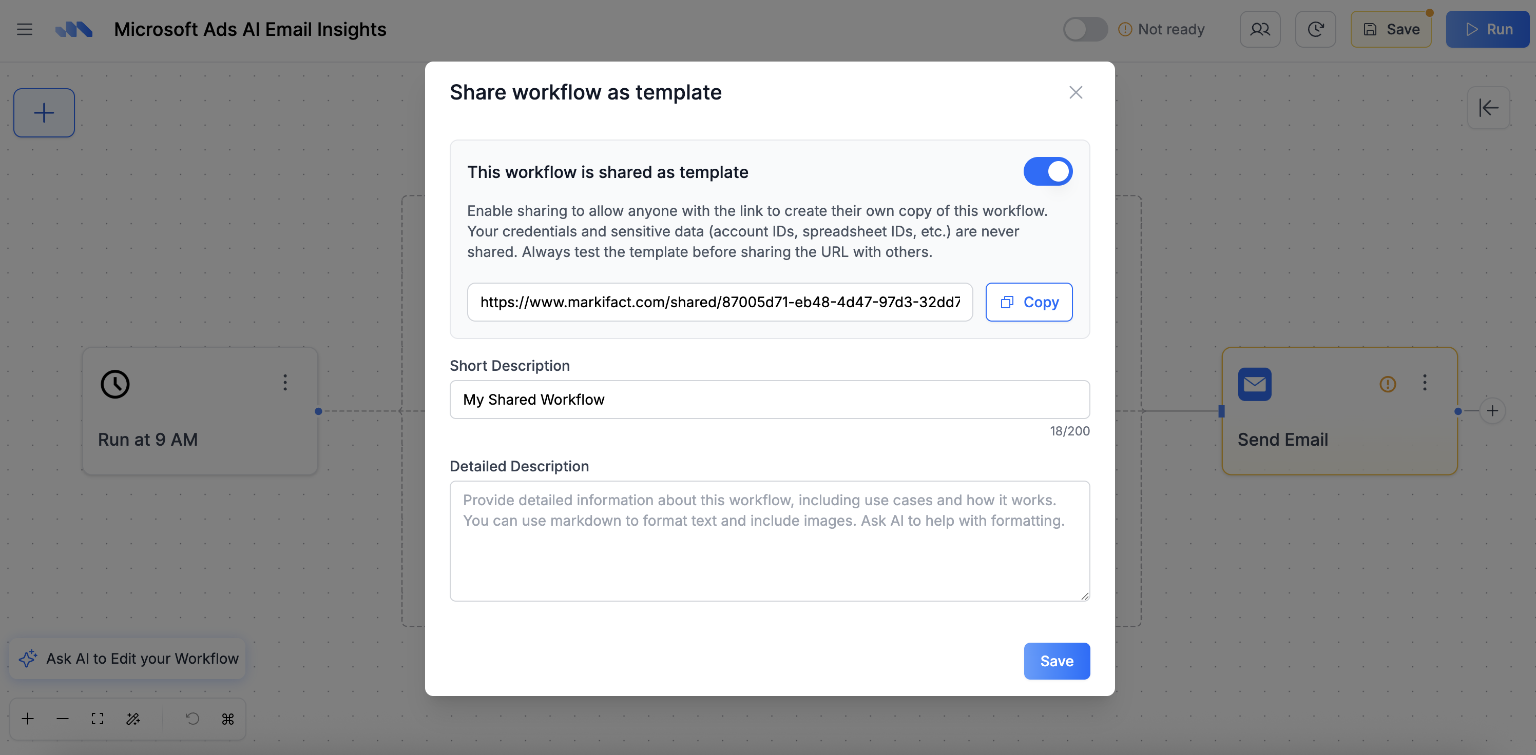 Share Workflow as Template
