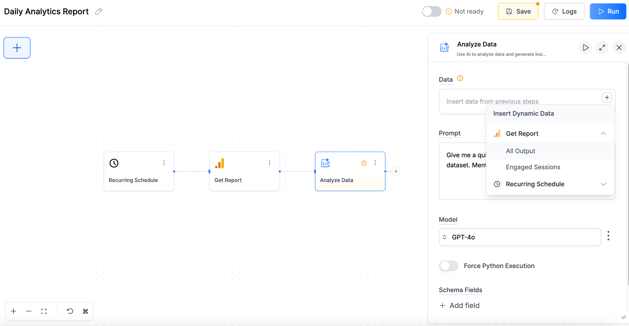 Selecting previous step data
