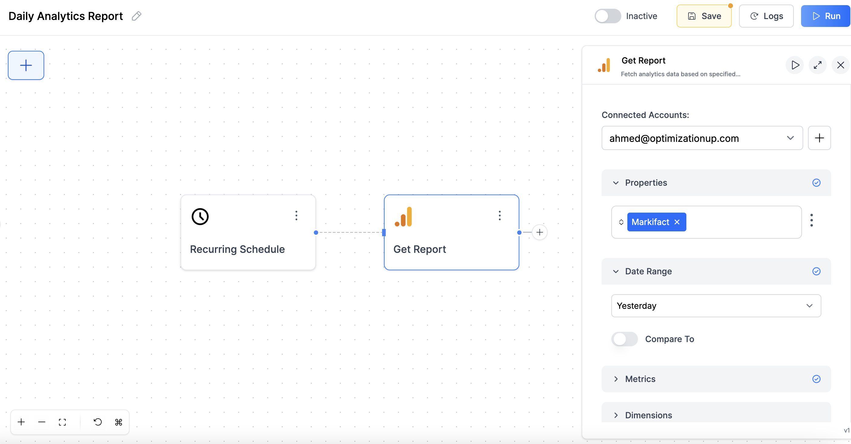 Google Analytics node