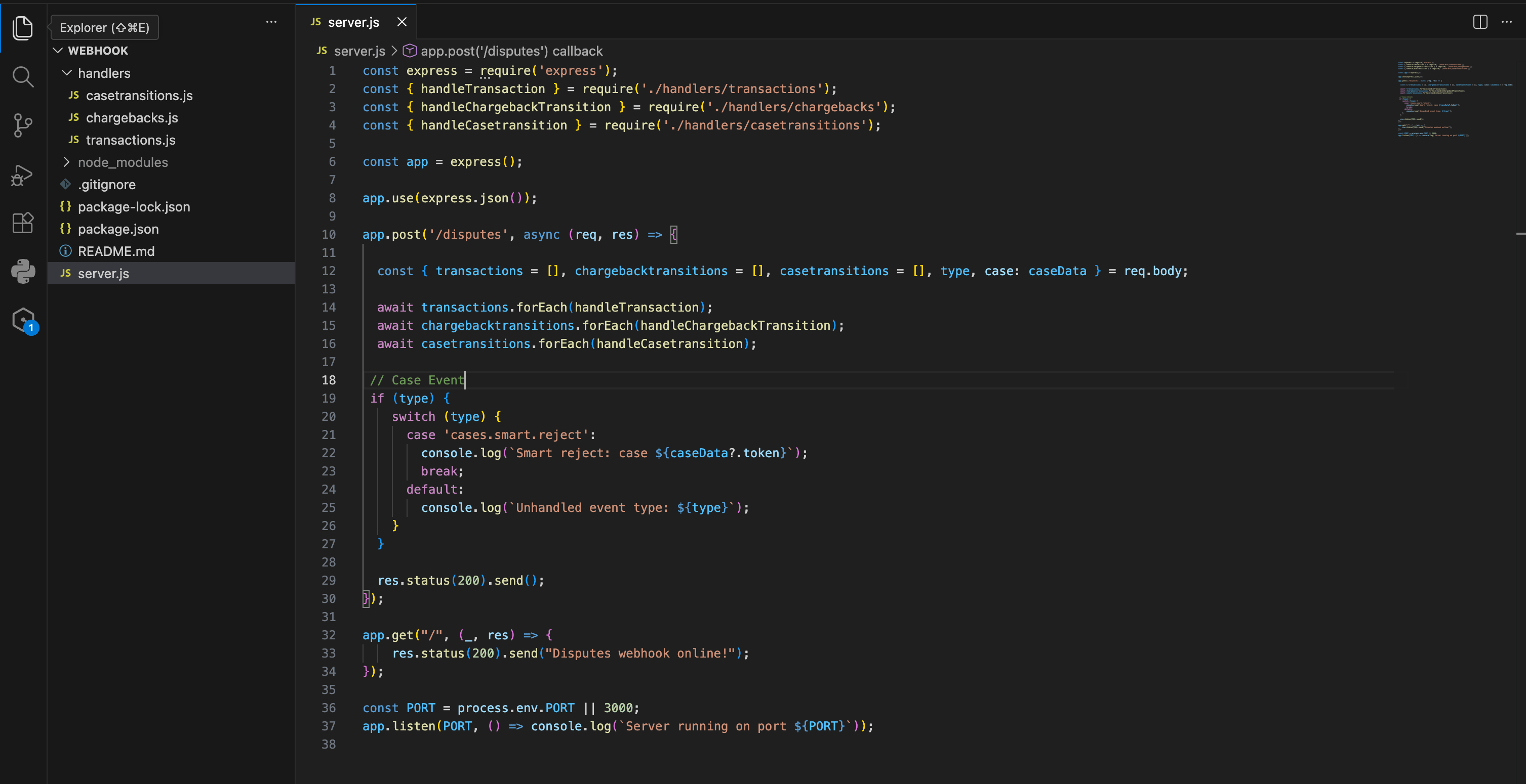 Node app screenshot