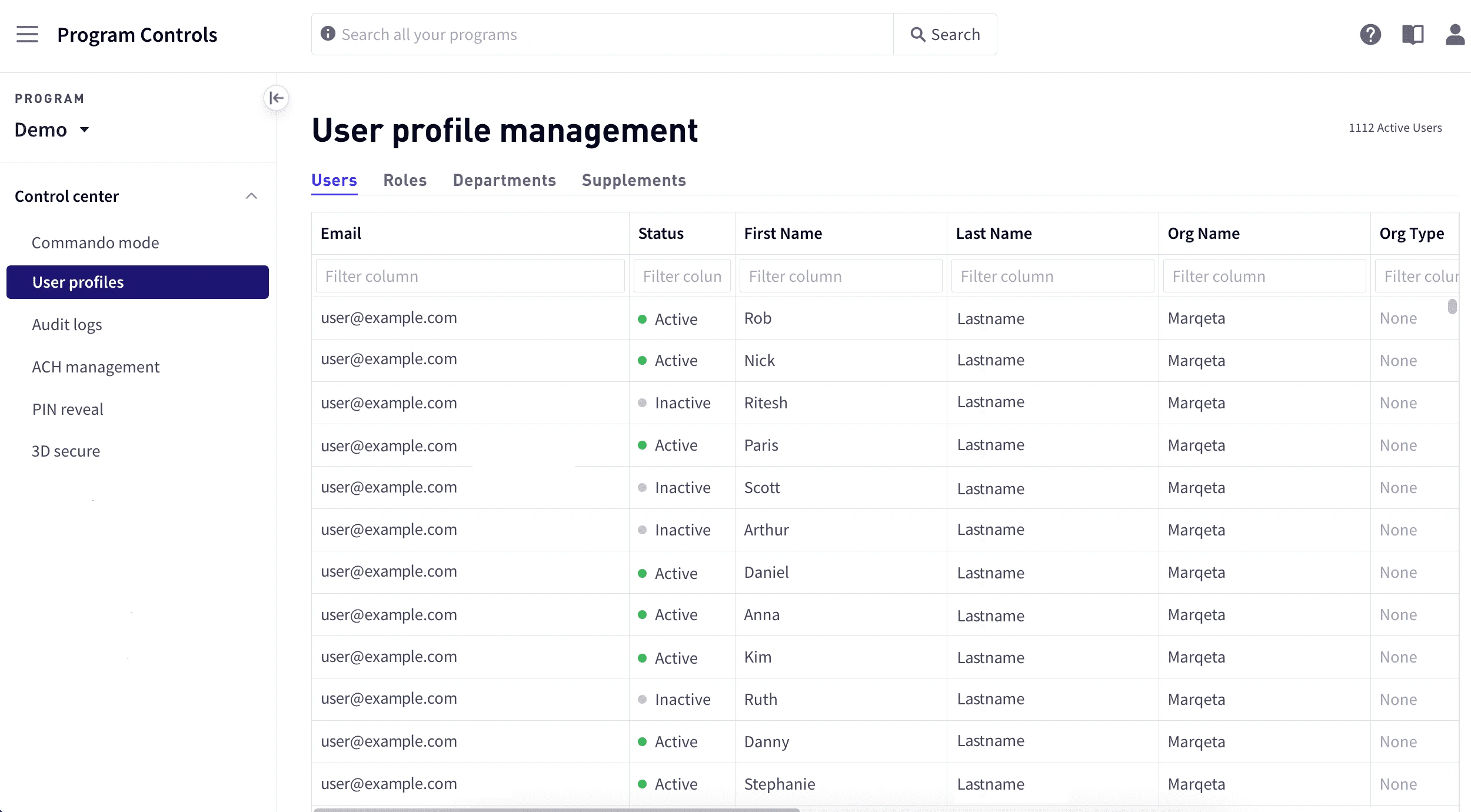 User profile management