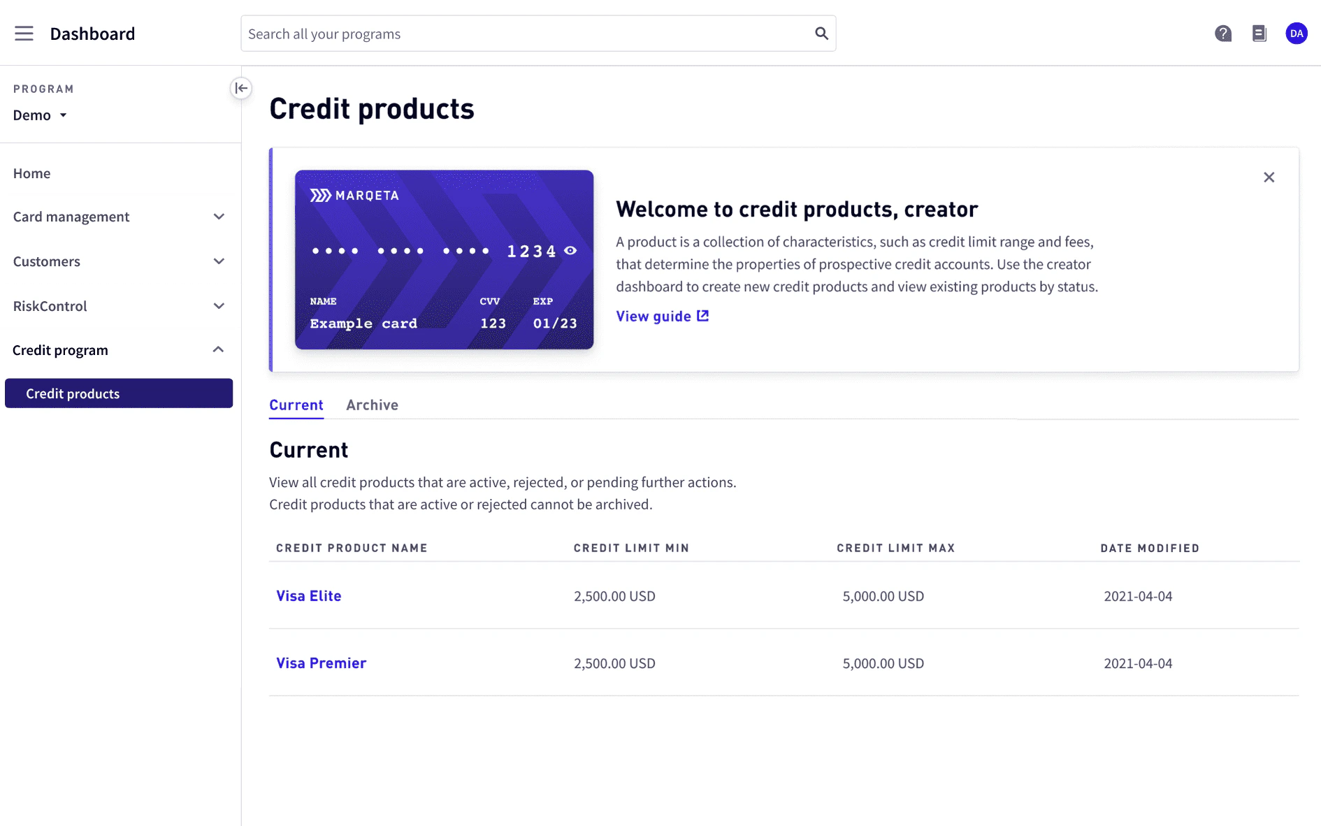Credit products
