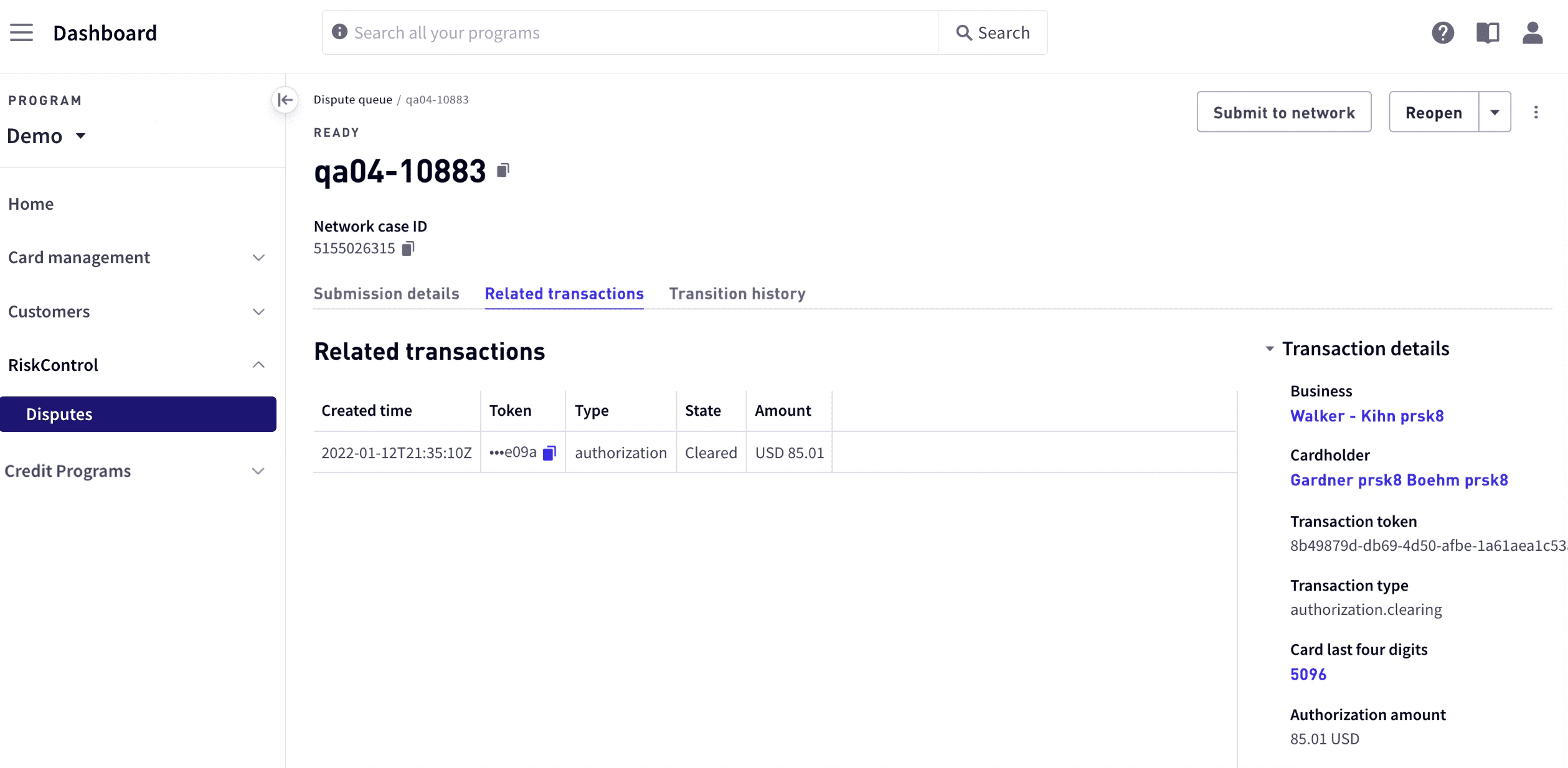 View related transactions