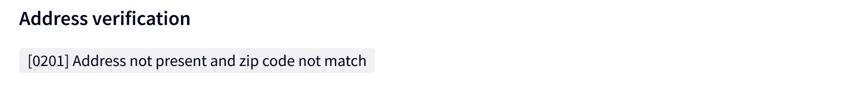 Address verification details