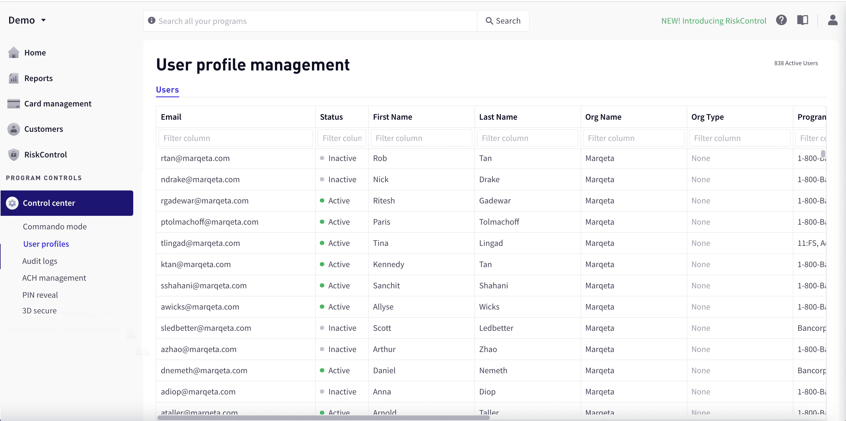 User profile management