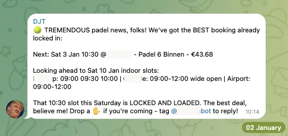 padel-cli screenshot