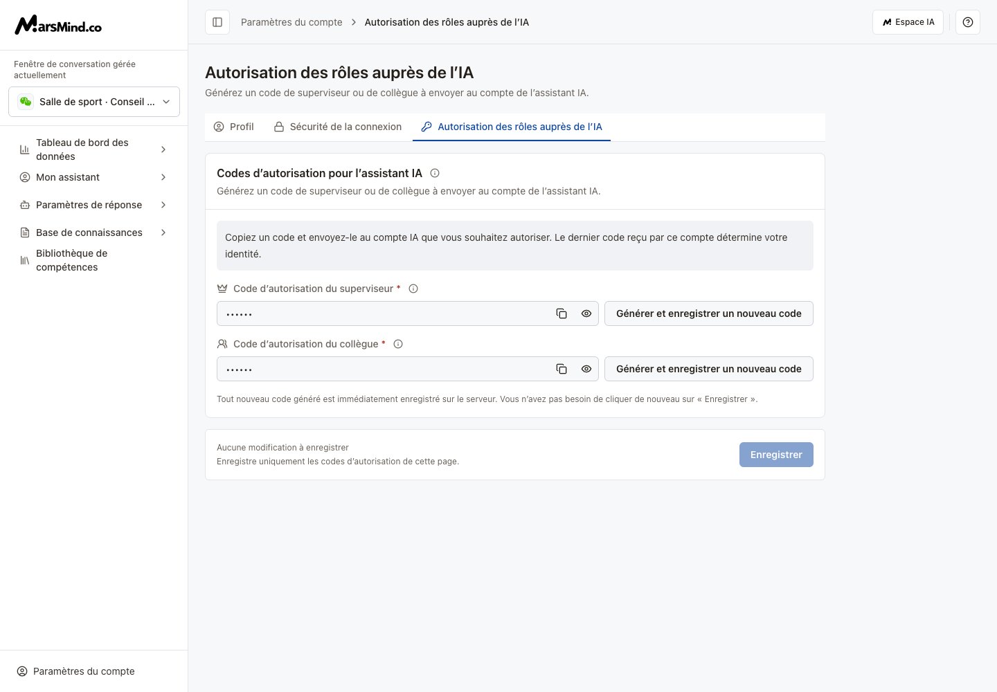 Rôles IA en français : codes responsable et collègue, copie et génération