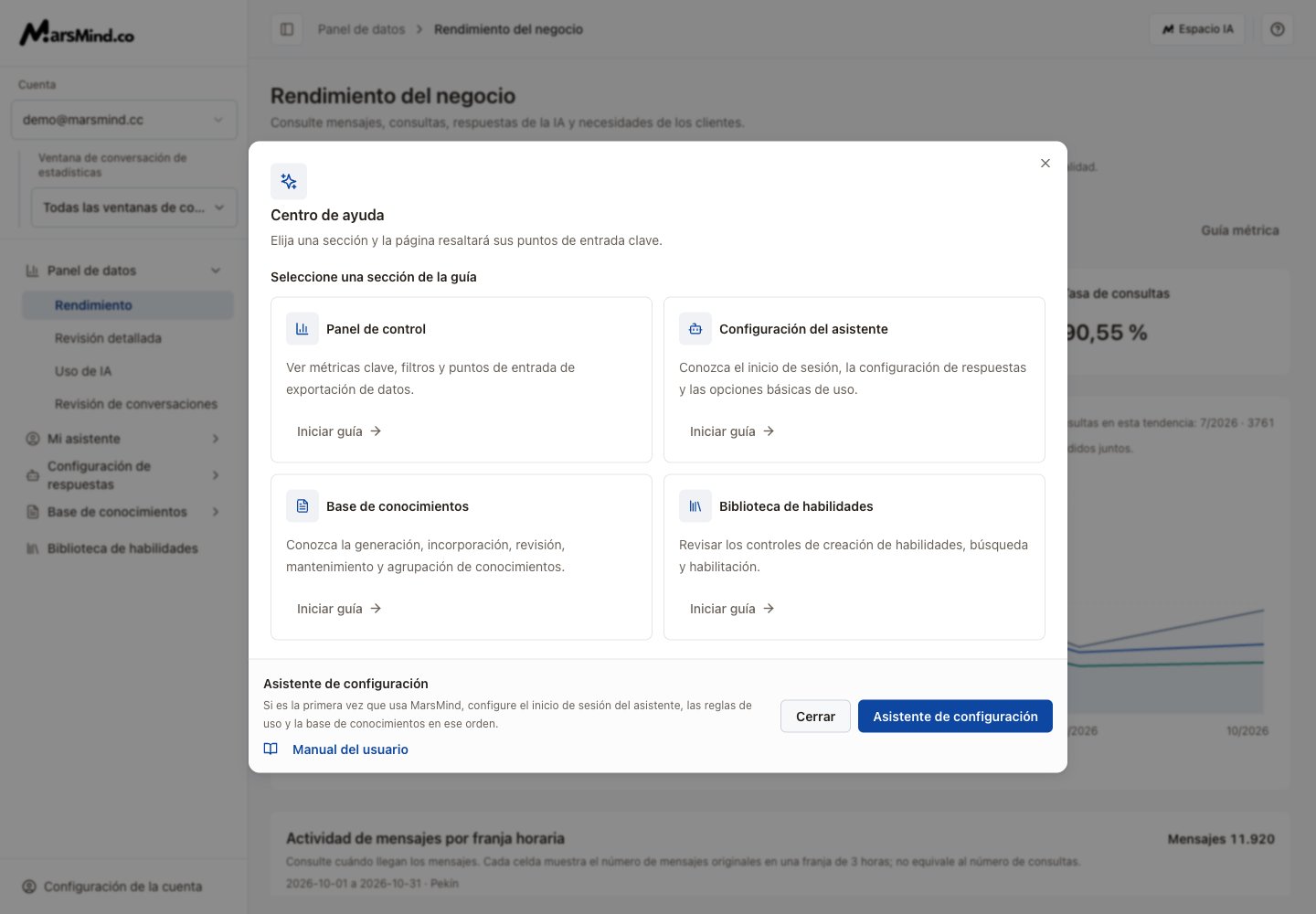 Ayuda en español: guías por sección, configuración y manual