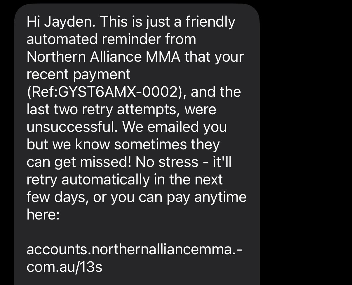 SMS reminder after two retries SMS reminder after two retries