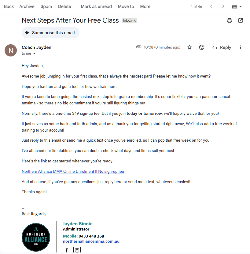 Email Mintlify screenshot
