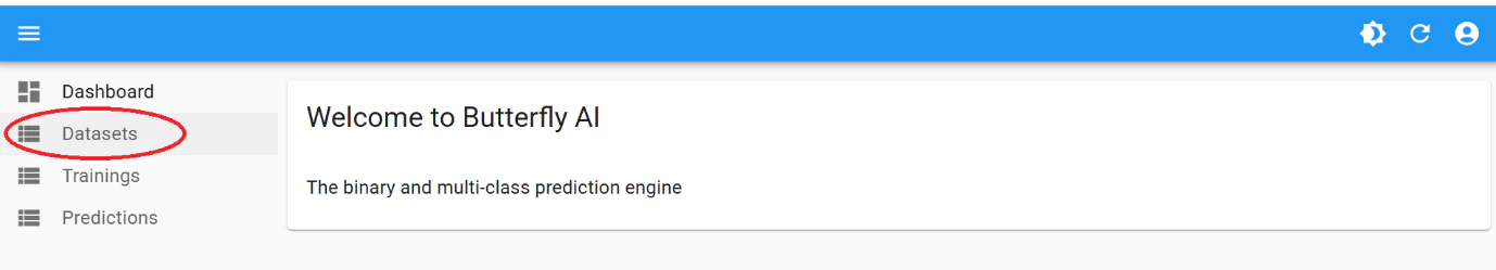 Step 1 - Datasets Menu