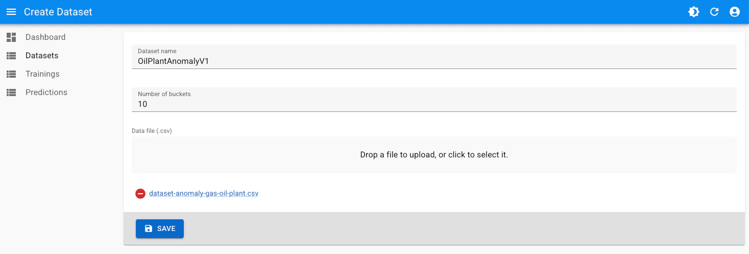 Dataset create form