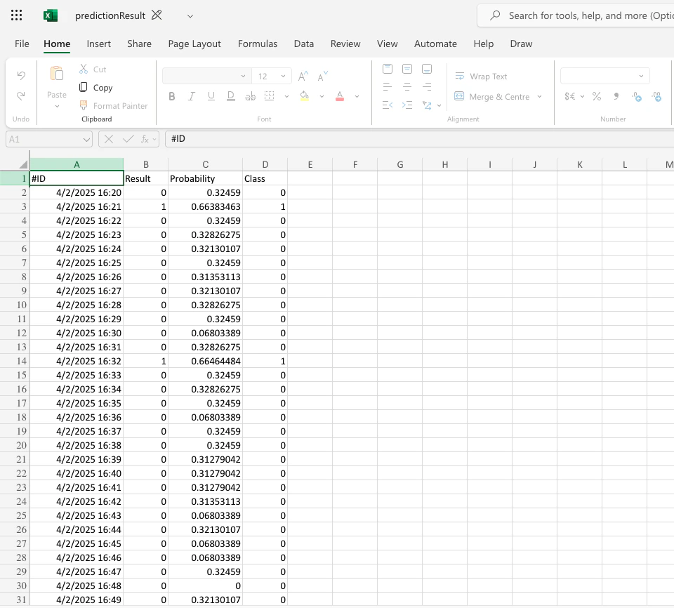 Result CSV