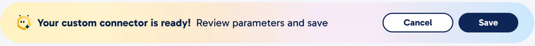 Save custom connector
