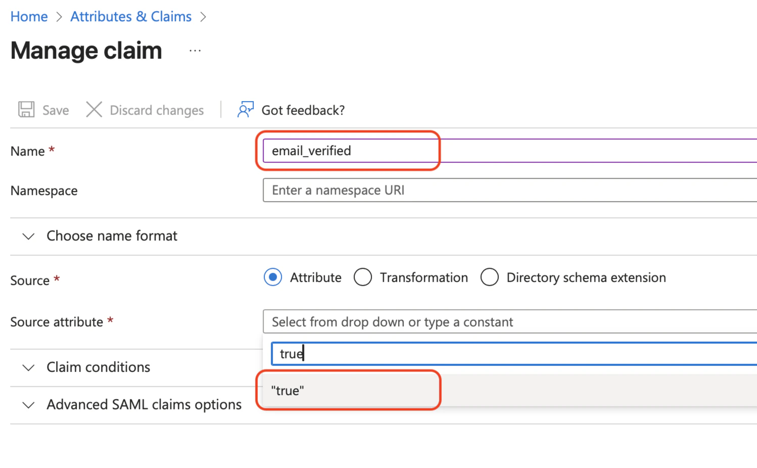 Manage claim settings