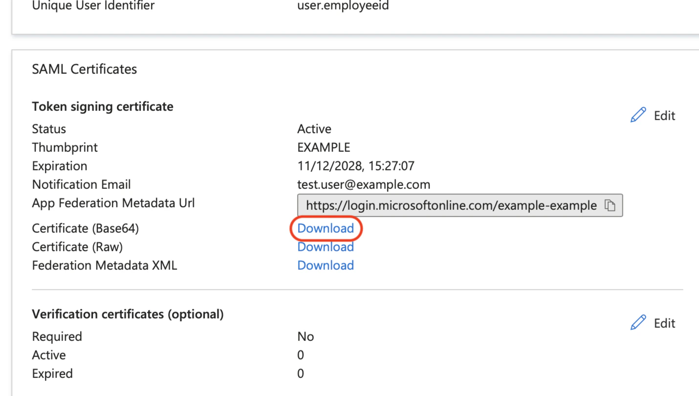 Download certificate