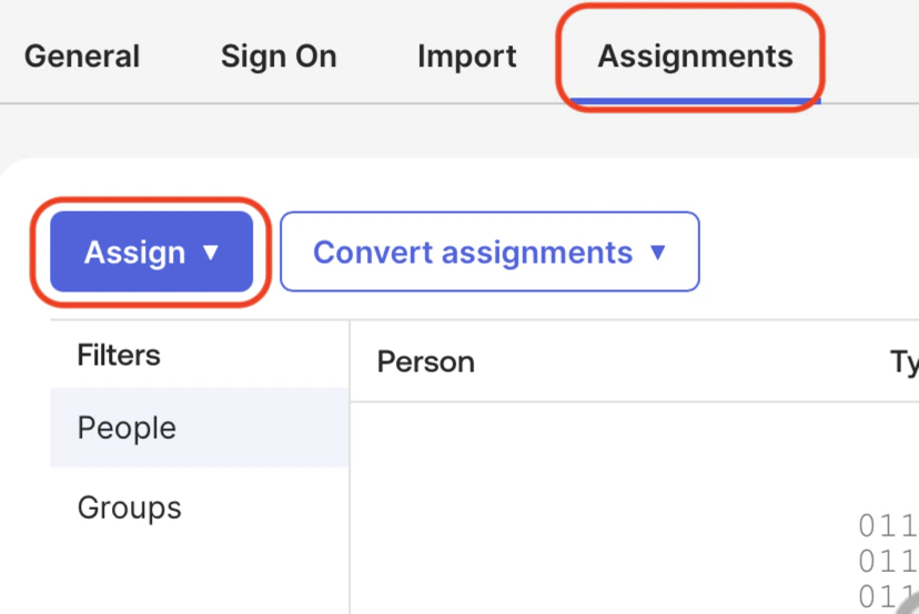 Assignments tab
