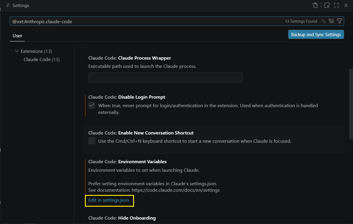 编辑 VS Code settings.json