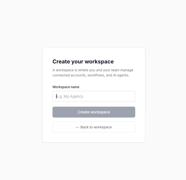 Blank workspace creation form in Nerve