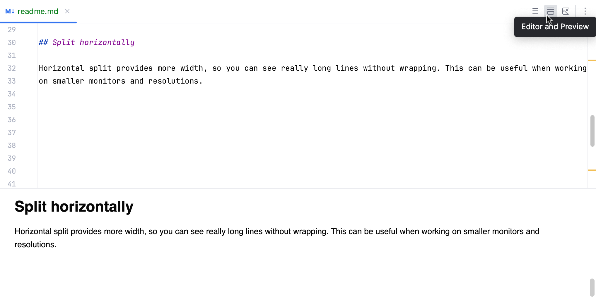 Markdown Preview Split Horizontally