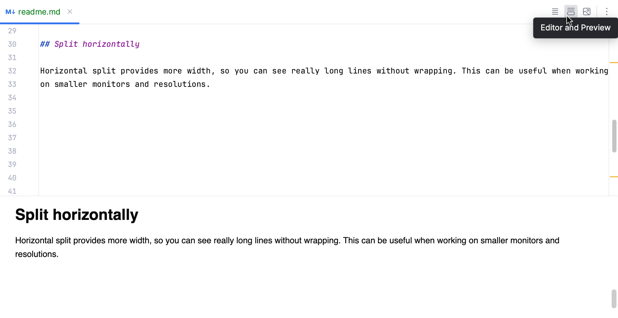Markdown Preview Split Horizontally