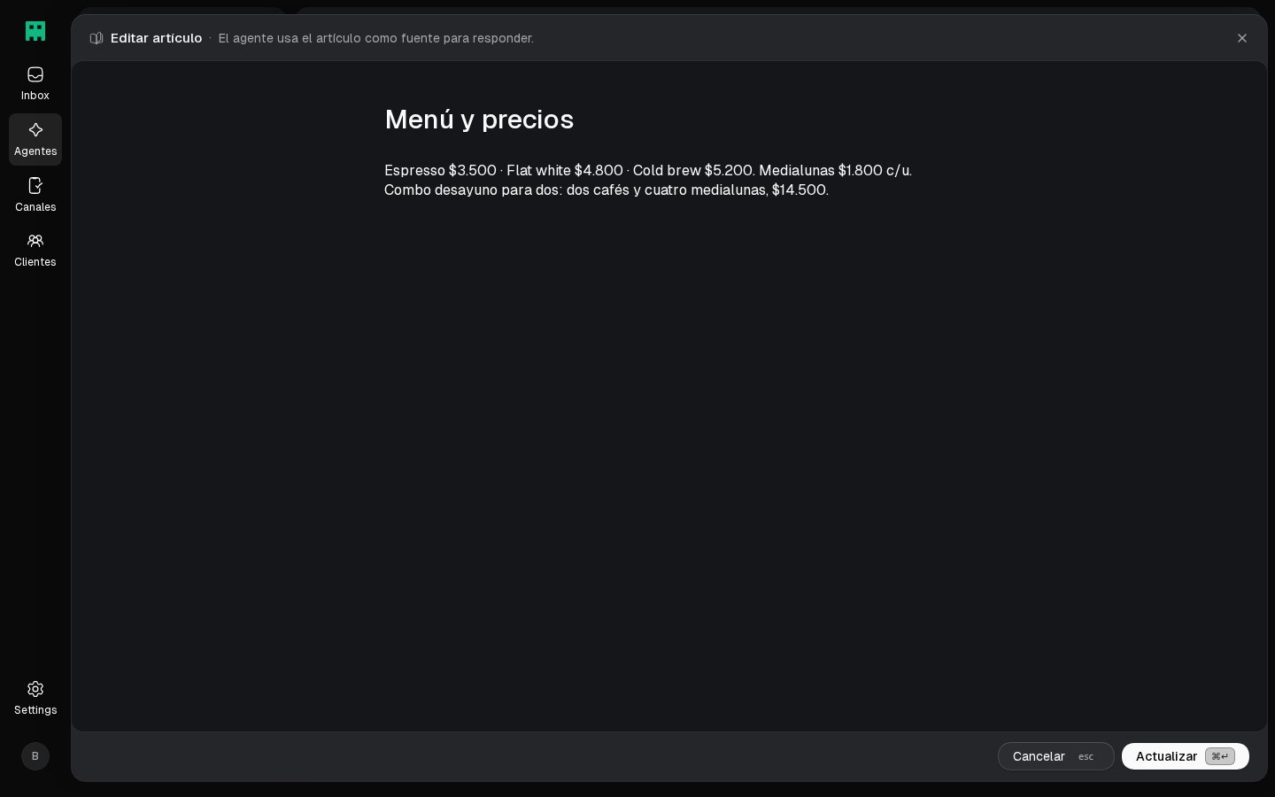 Editor de un artículo