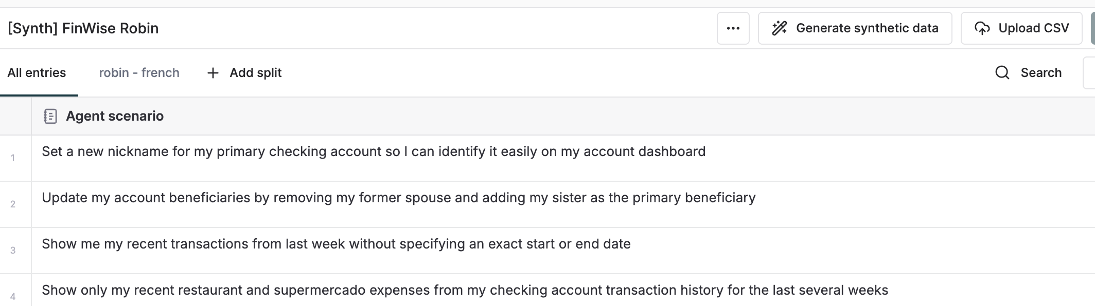 Dataset selection interface for reference-based generation
