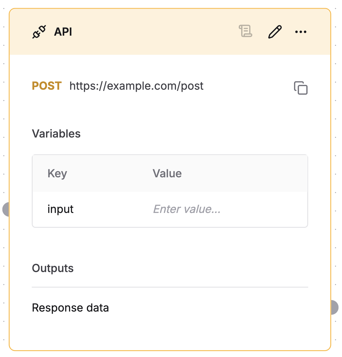 Example of an API node configuration