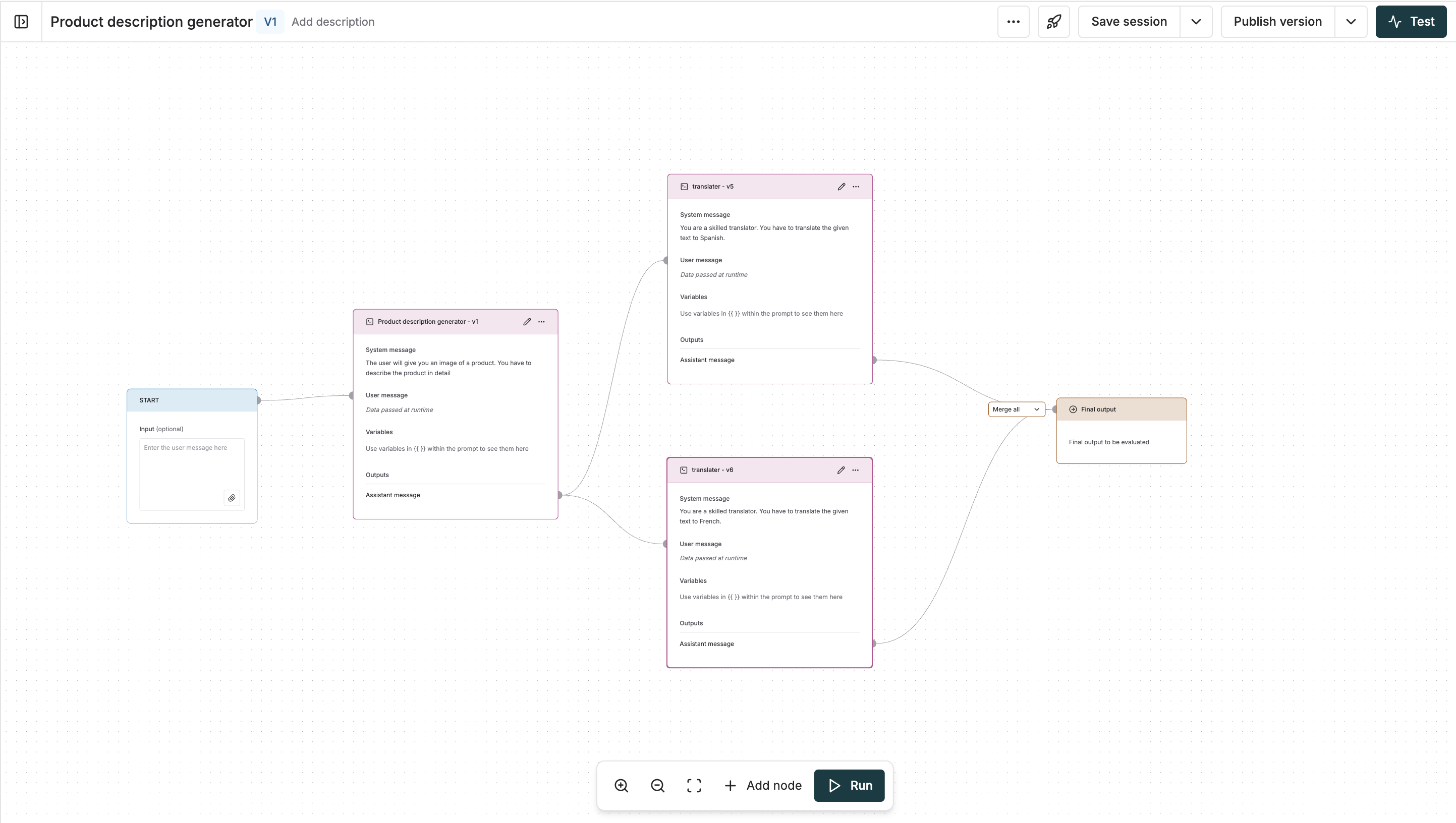 Agent for product description generation