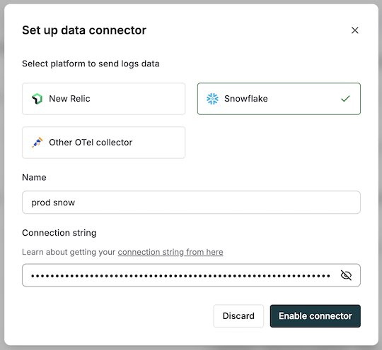 Configure your Snowflake connection settings