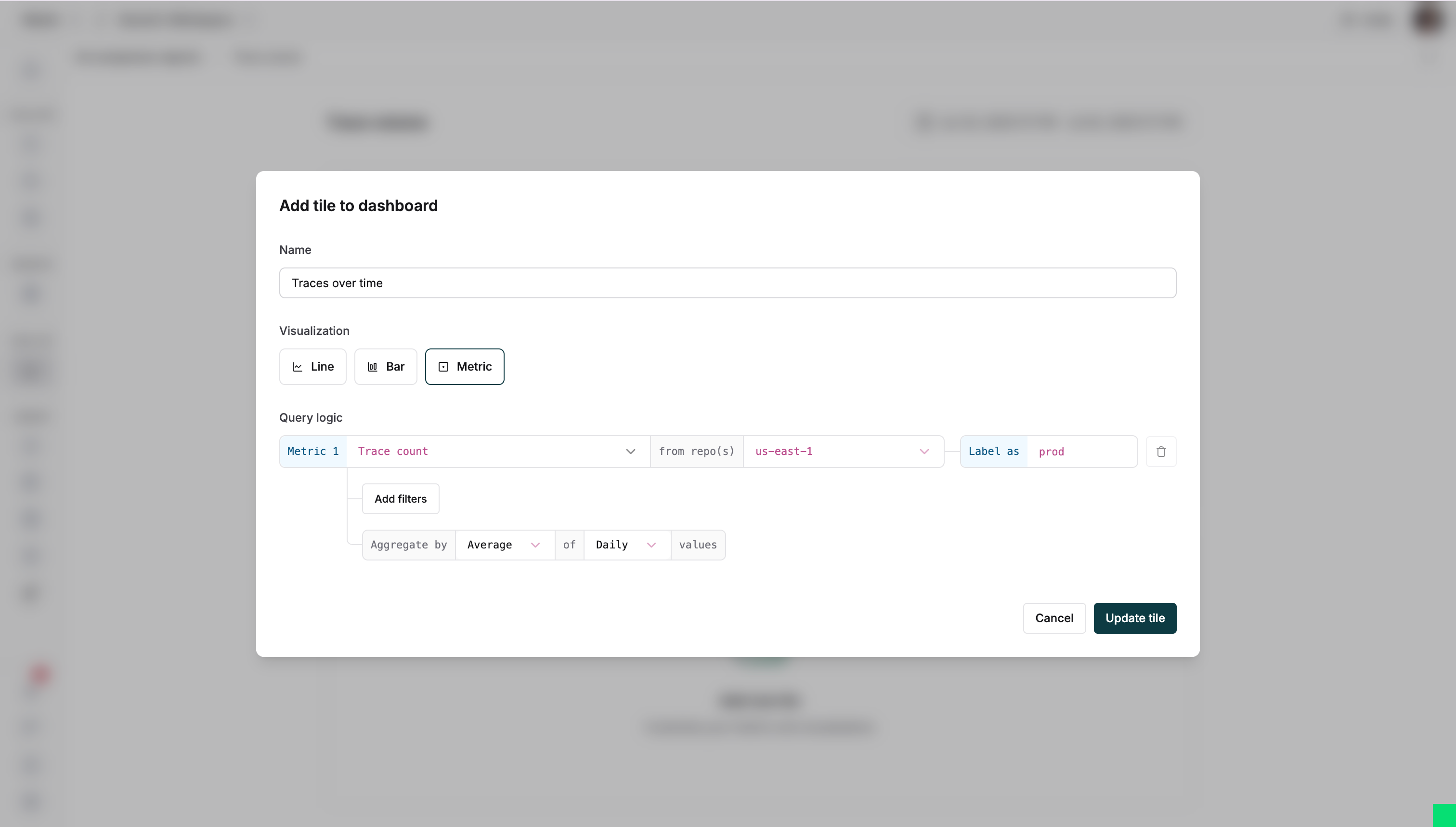 Add chart to dashboard