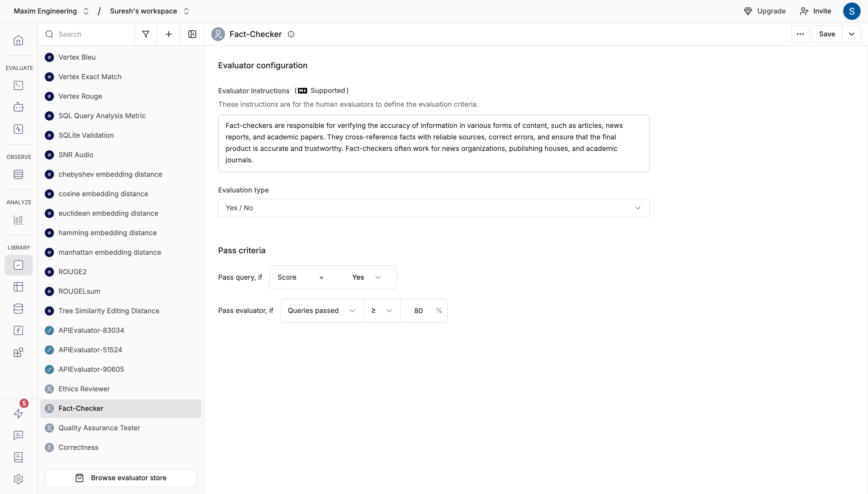 Create human evaluator