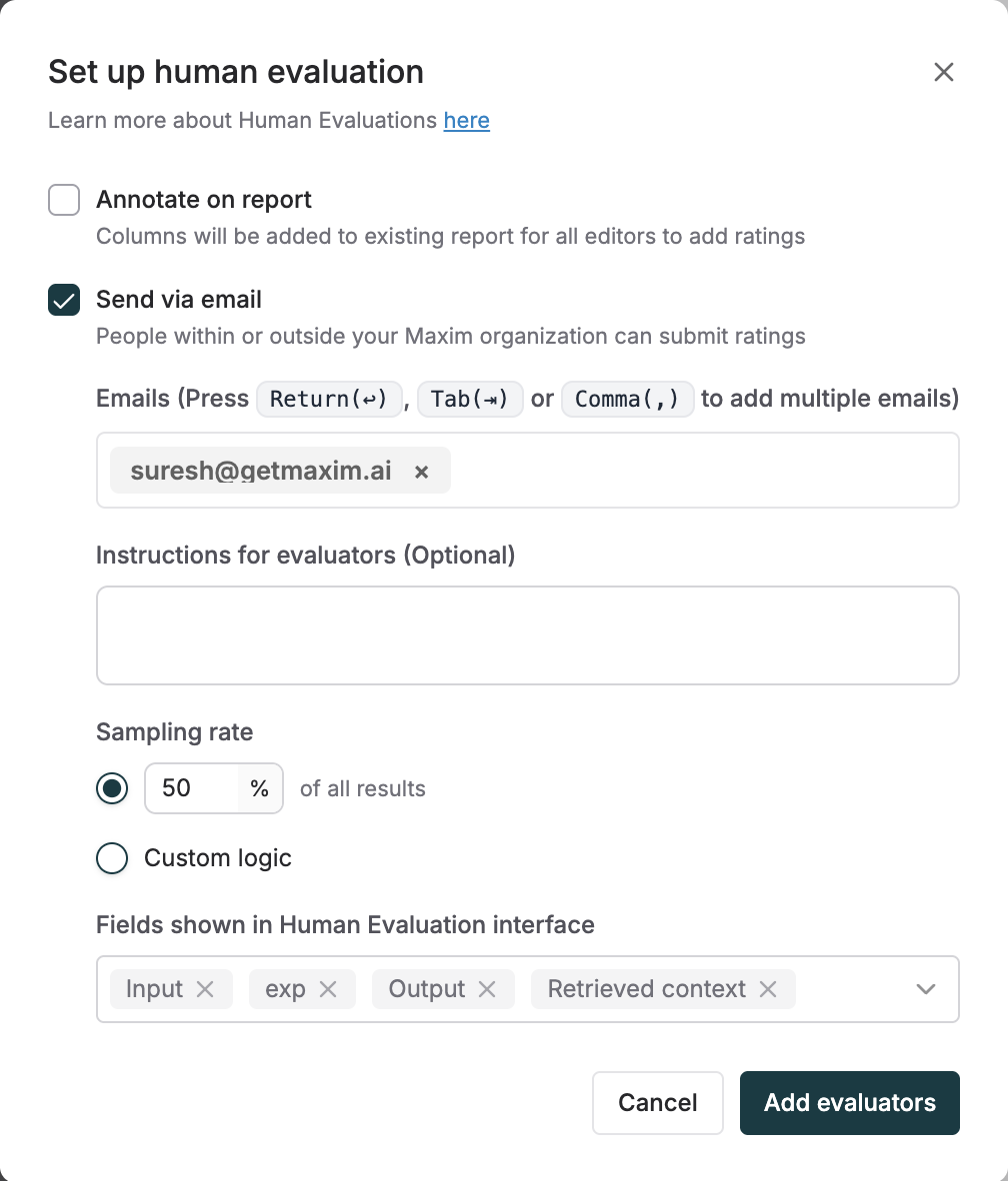 Human annotation set up