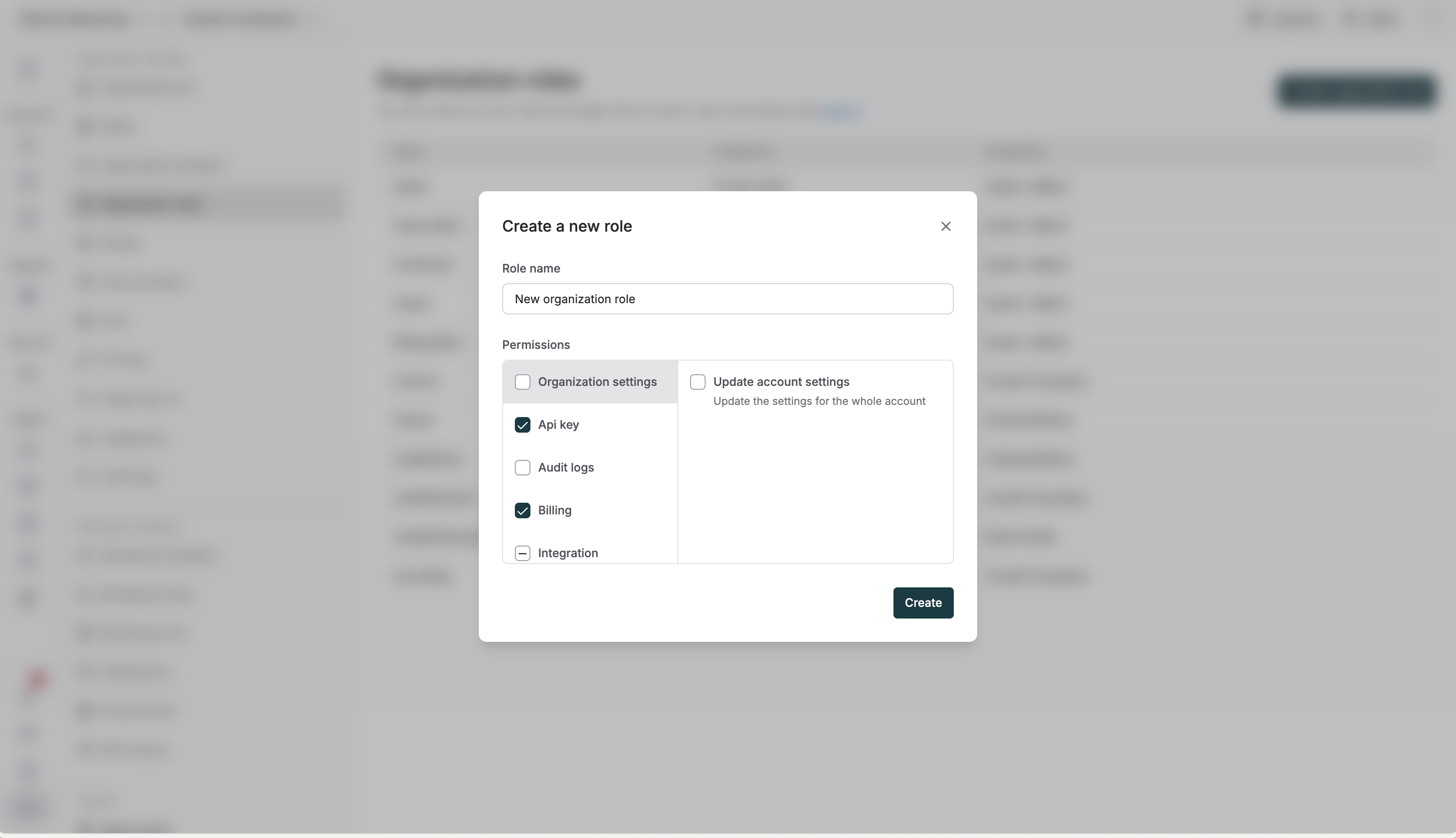 Create organization role