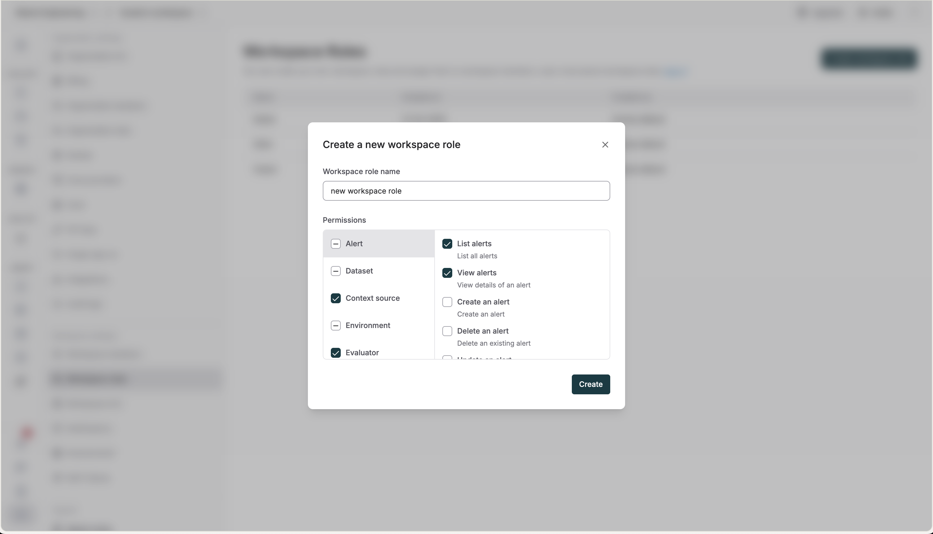 Create workspace role