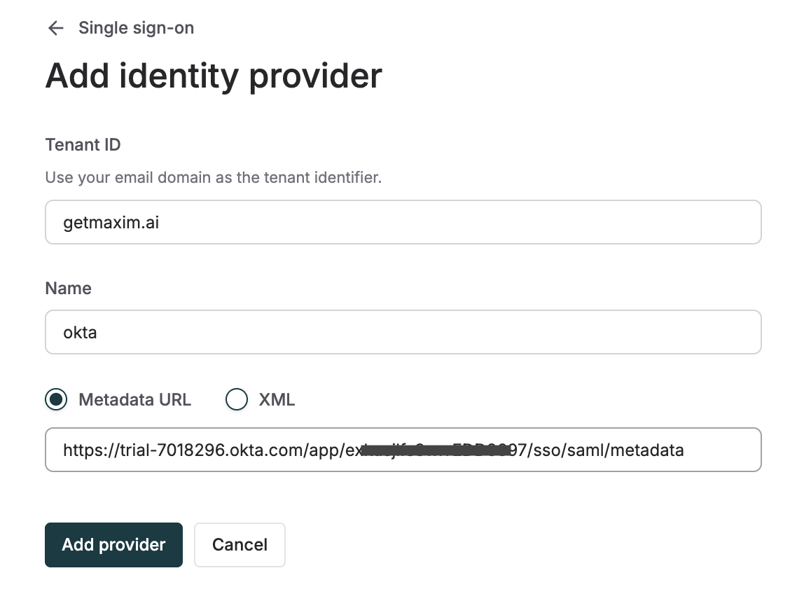 Add identity provider