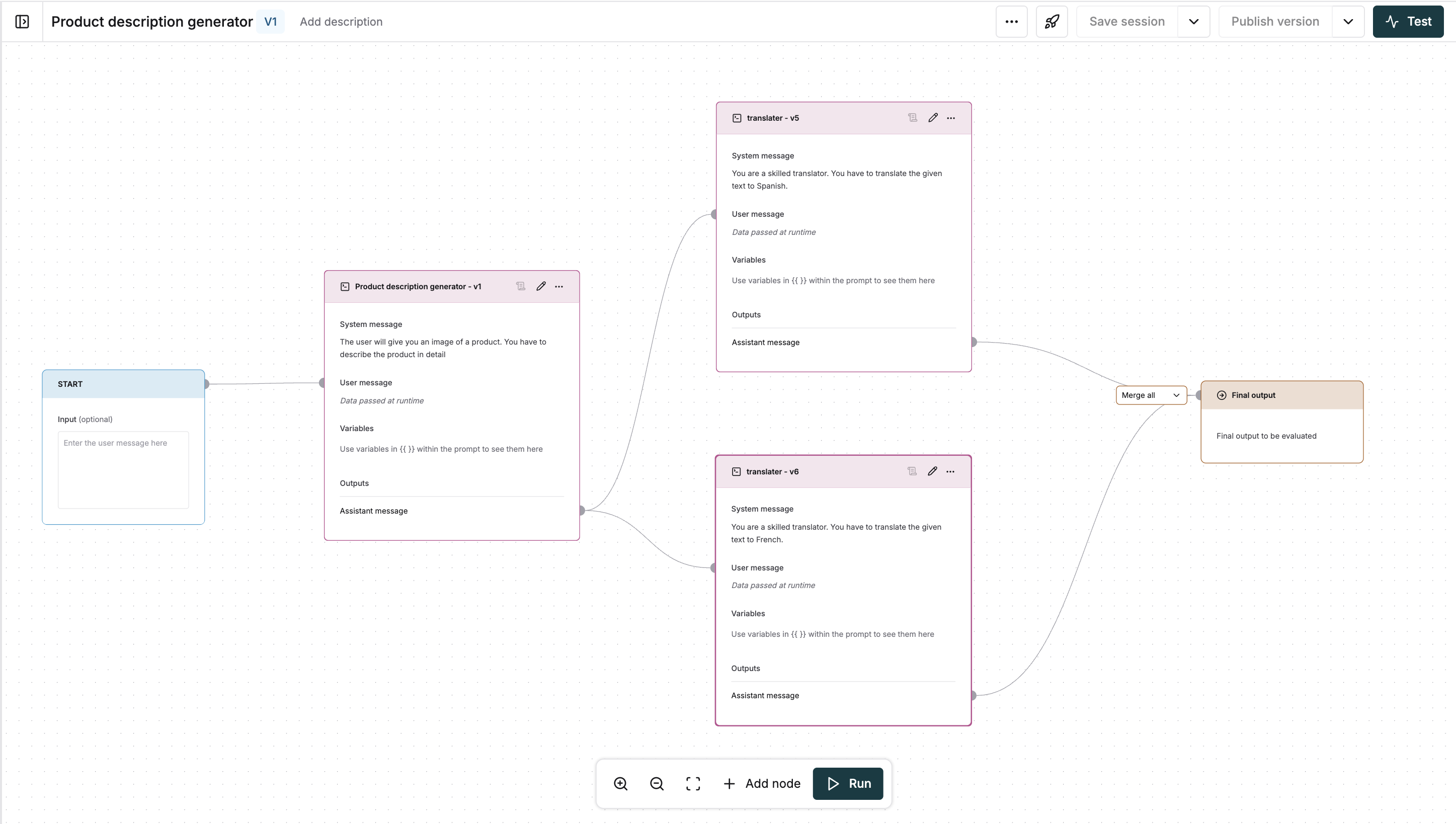 Agent for product description generation