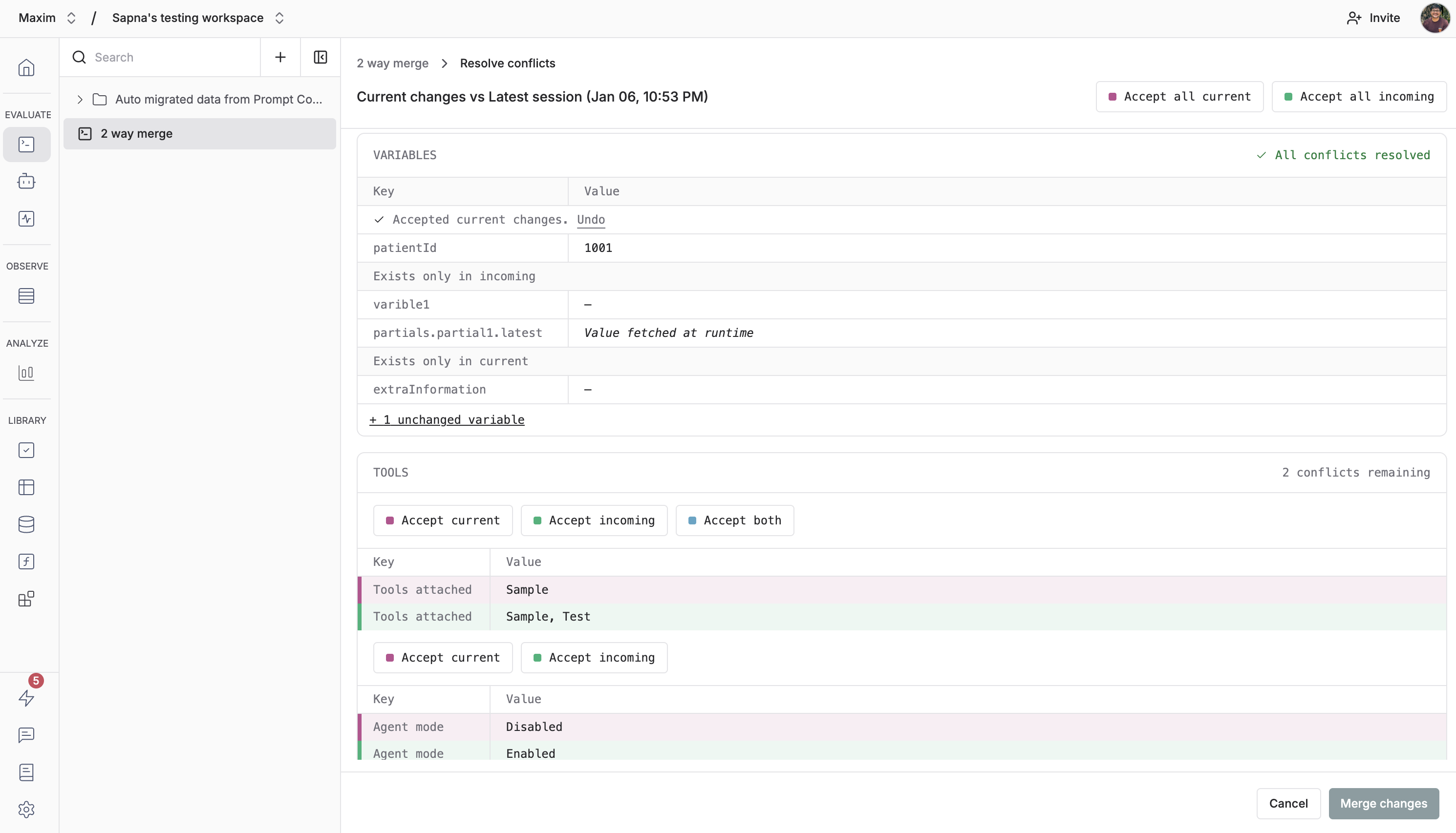 Accepted current conflict