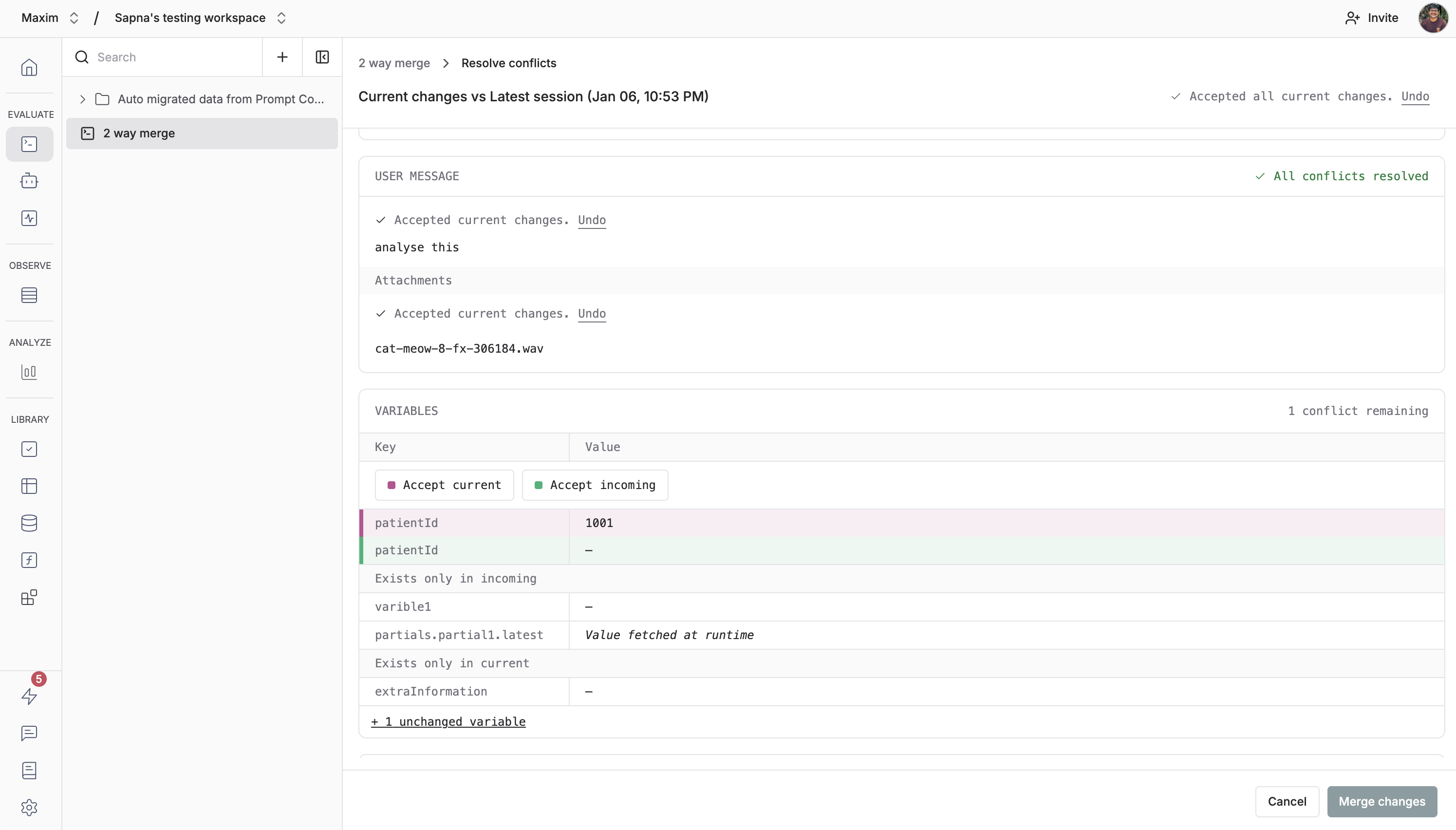 Unresolved conflicts