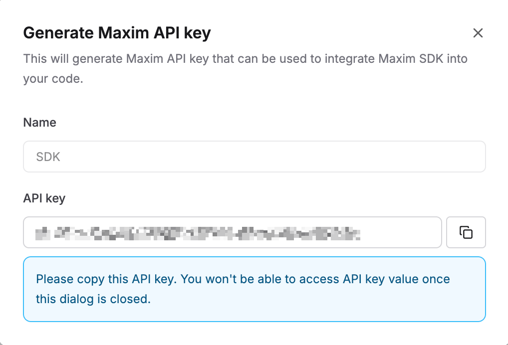 Maxim API keys - Maxim Docs