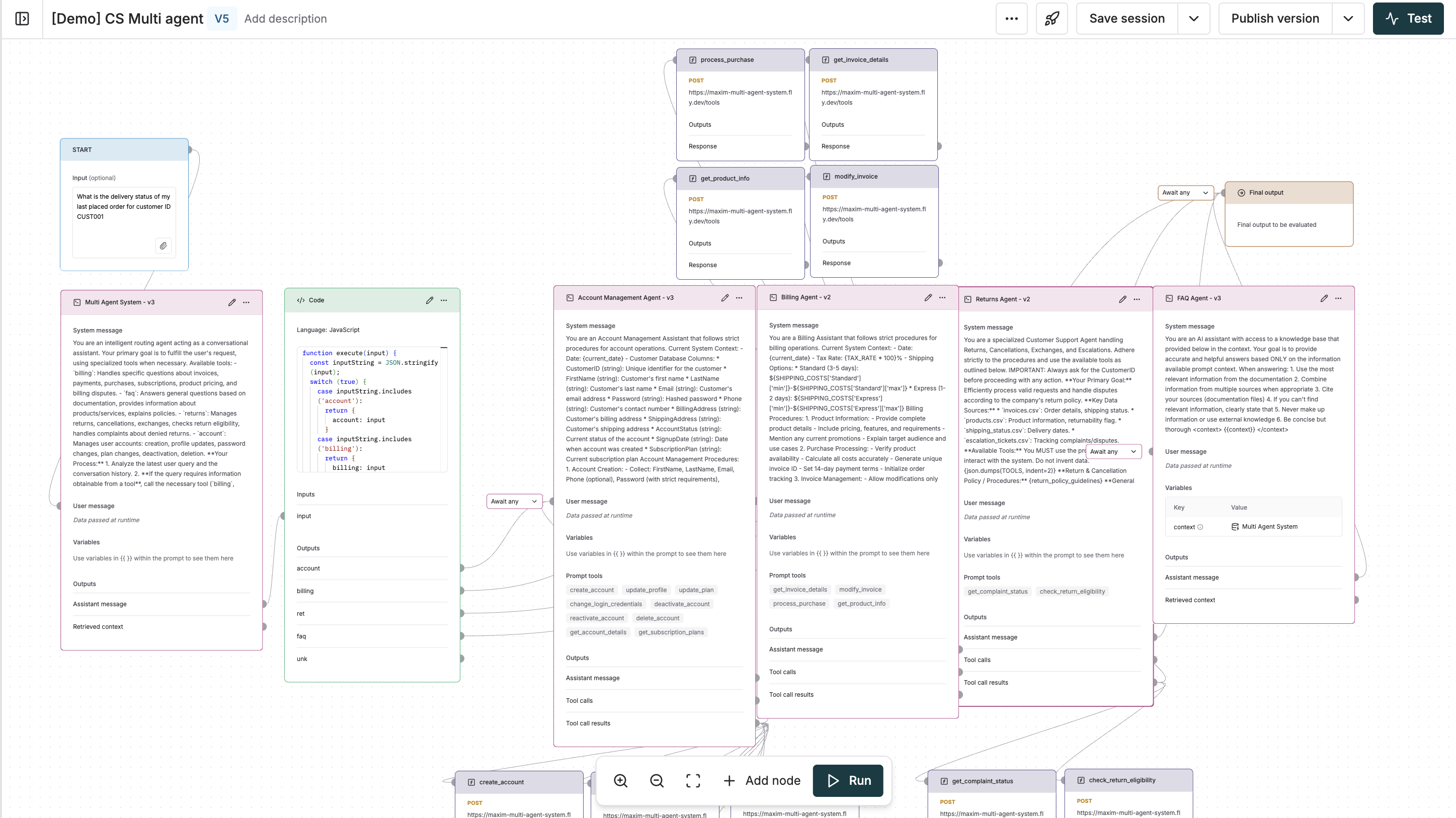 AI-powered multi-agent support system - Maxim Docs