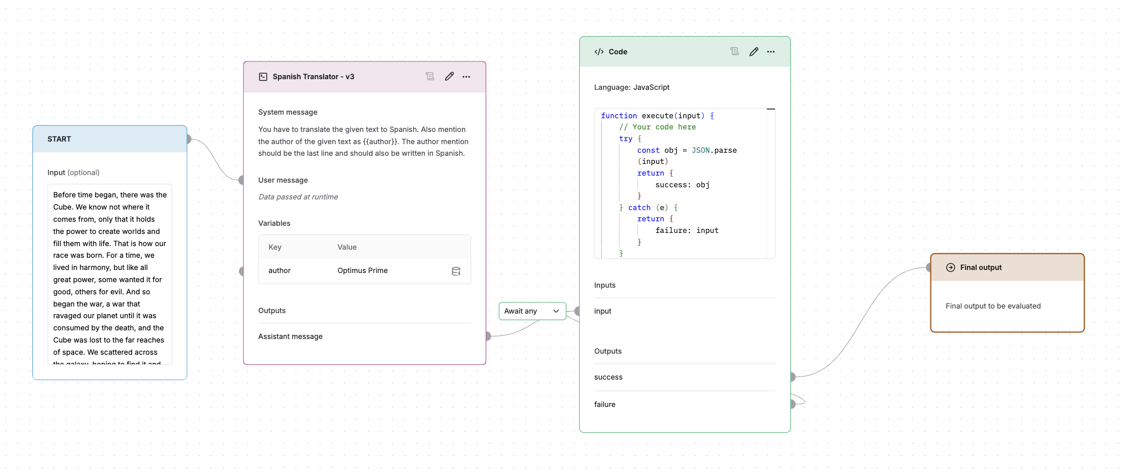 Infinite loop in a code block
