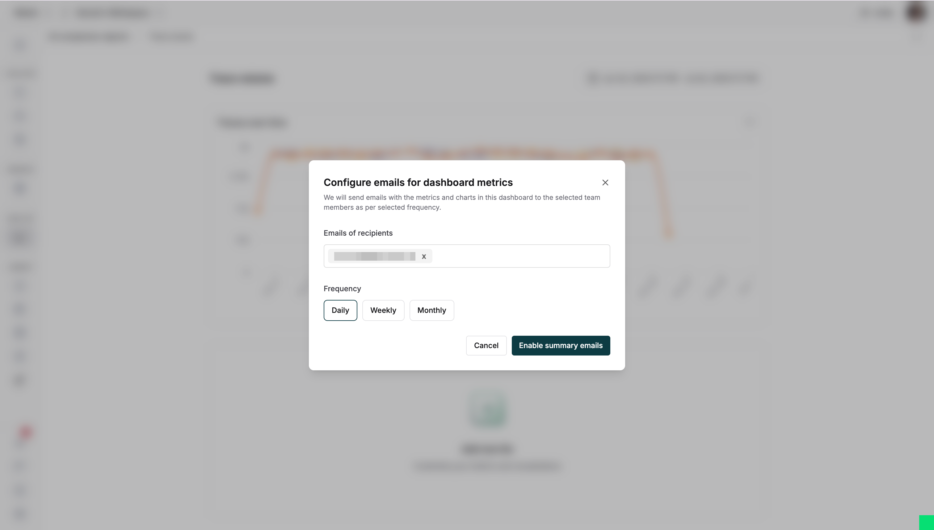Email summary configuration