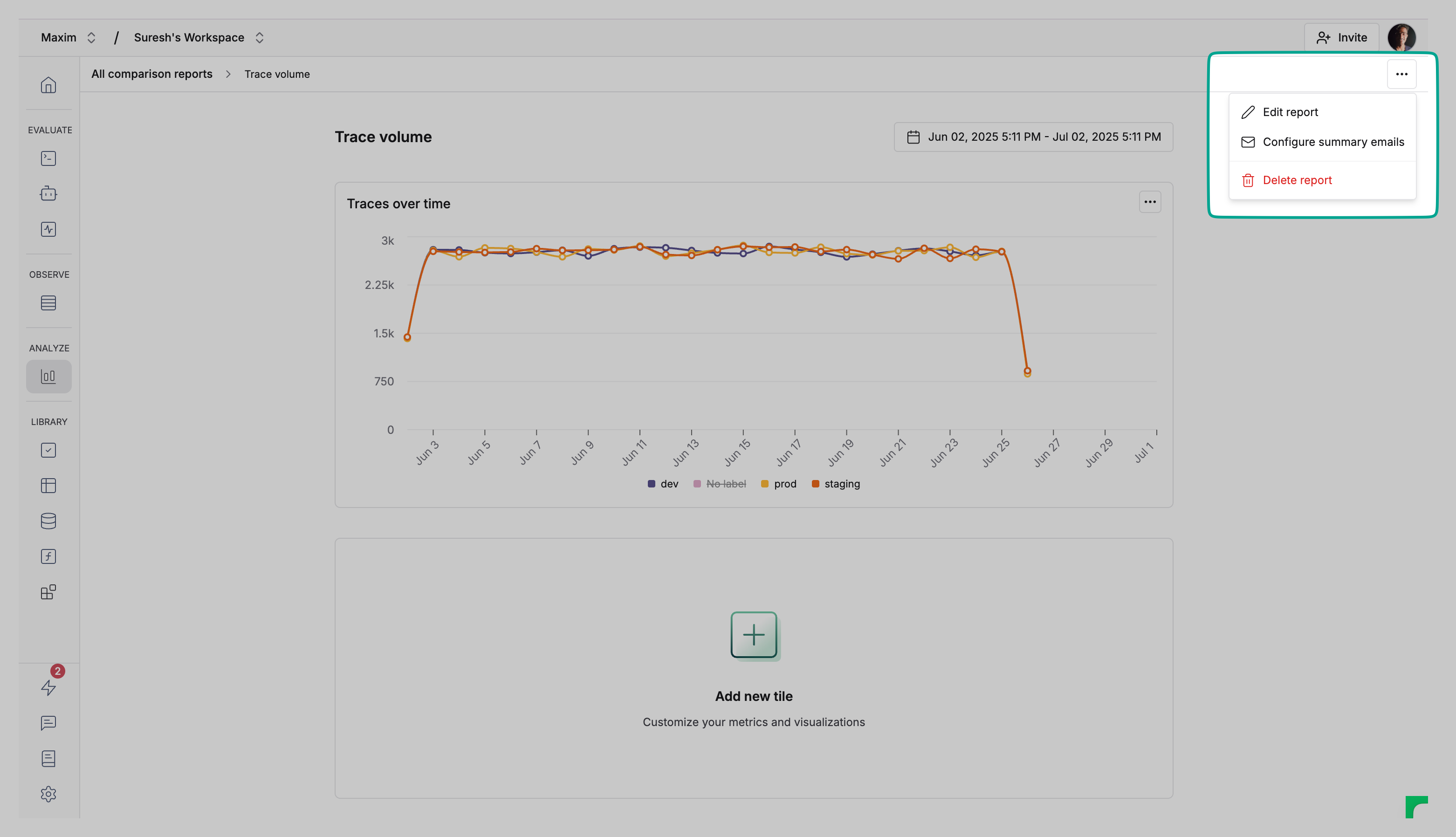 Email summary option