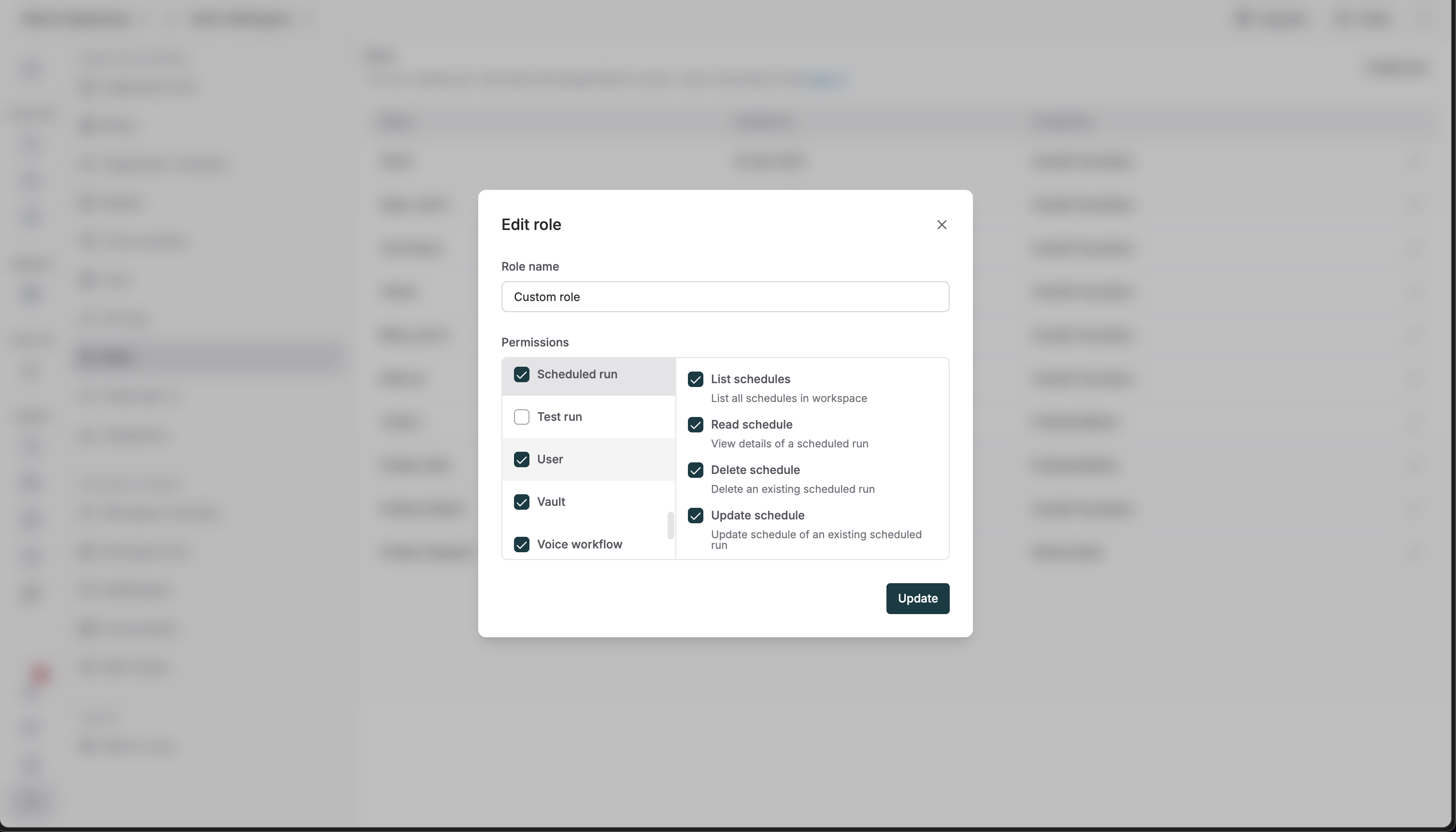Customize Roles