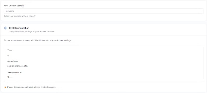 Custom Domain Configuration